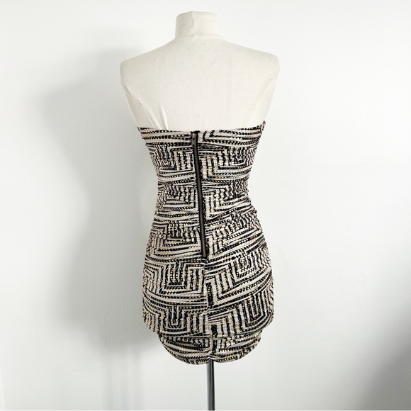 Y2K Vintage Bebe Addiction Gold Strapless Clubbing Micro Mini Dress Size XS - Picture 4 of 10